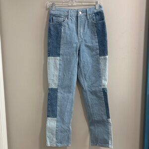 Good American Light Blue Patchwork Denim Jeans